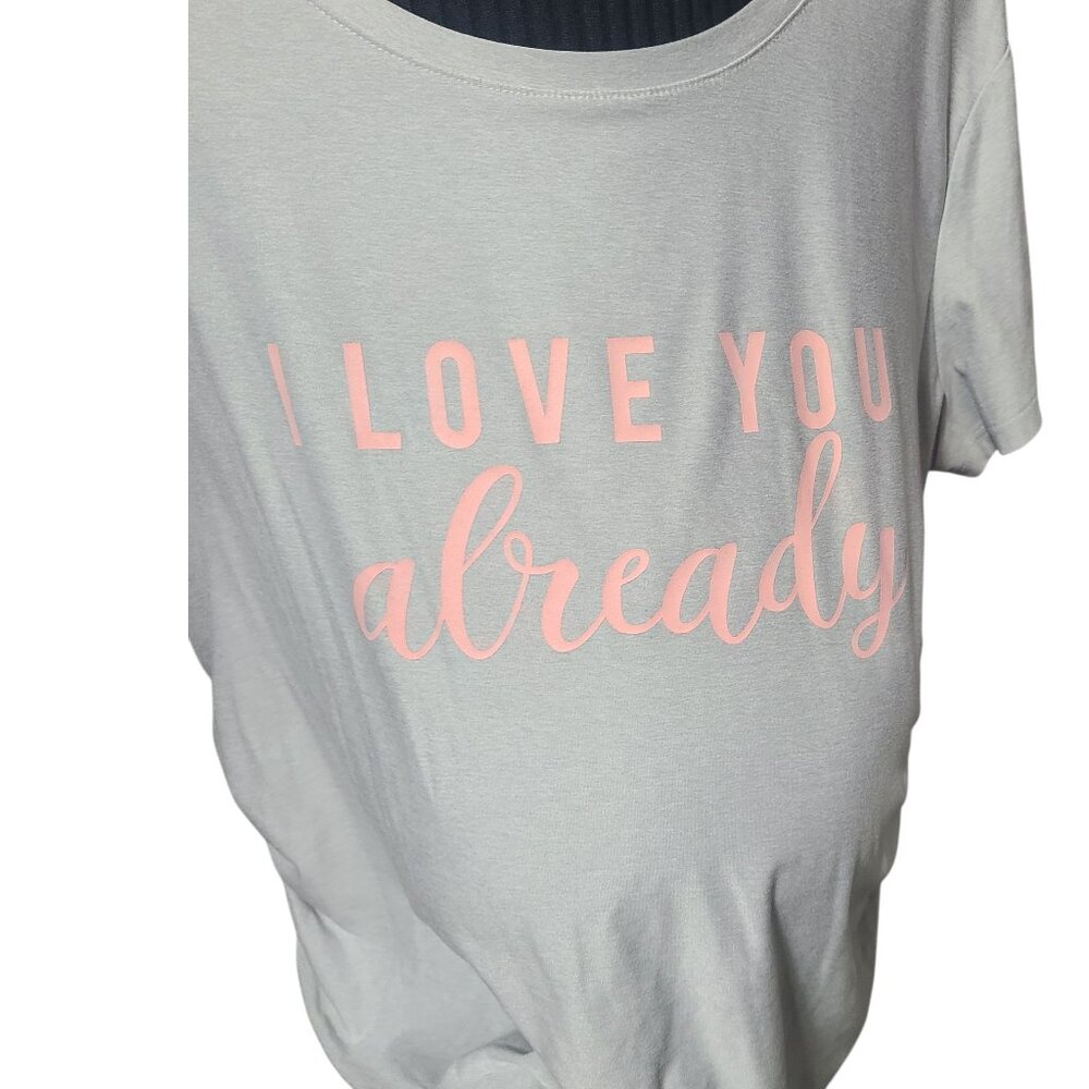 🔥Sale -  Time and Tru Maturity Top I Love You Already Grey Size 16/18 XL